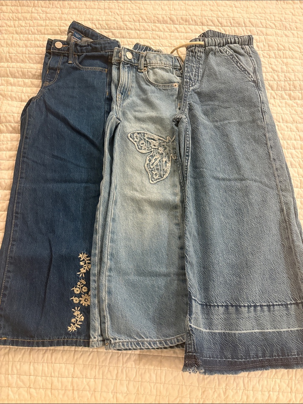 GAP Girls Denim Trio — Dark, Medium & Light Blue Jeans